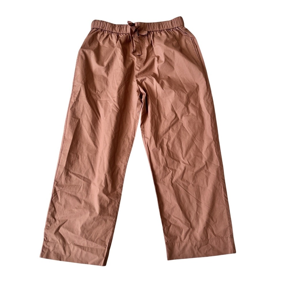 Cozy Earth Women's Cotton Twill Rust Brown Pull On Wide Leg Crop Pants‎ Size S/M